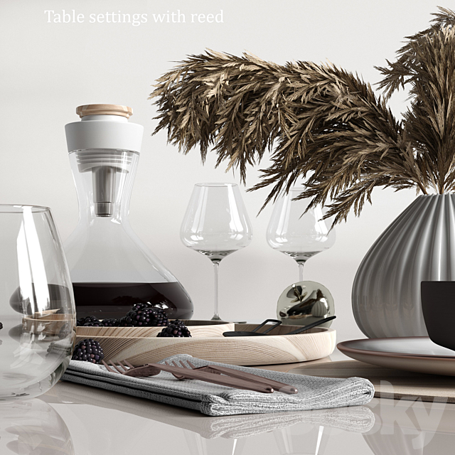 Table settings with reed 3DSMax File - thumbnail 3