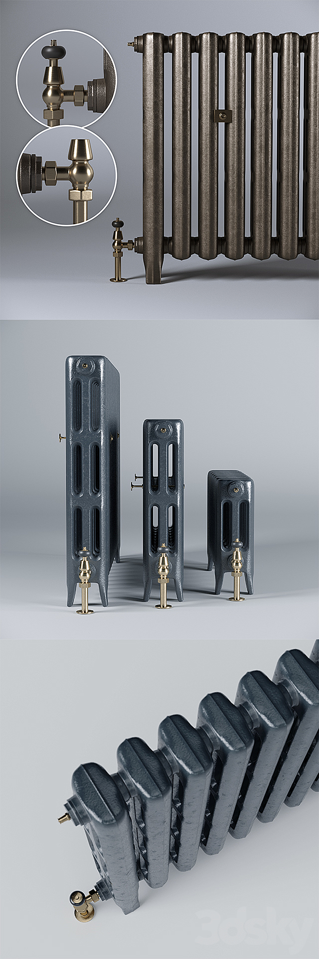 Castrads Cast Iron Radiators 3d