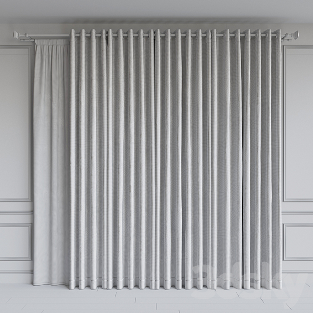 A set of curtains on the rings 18. Beige range 3DSMax File - thumbnail 2