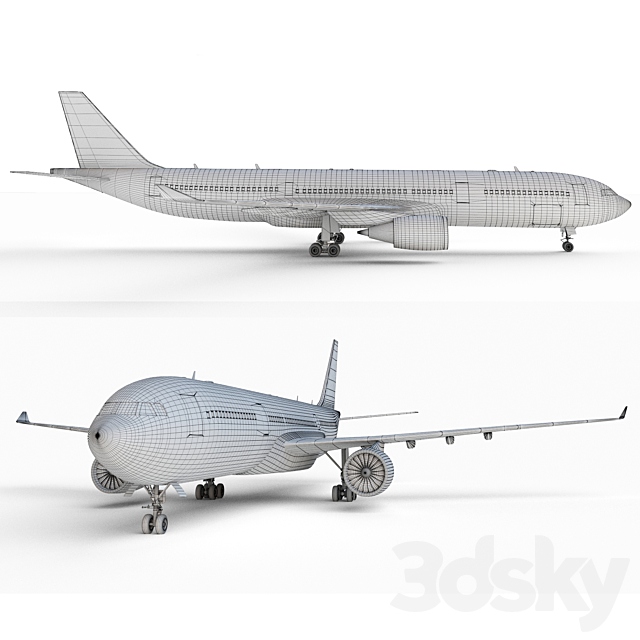 Airbus A330 Aeroflot 3DSMax File - thumbnail 2