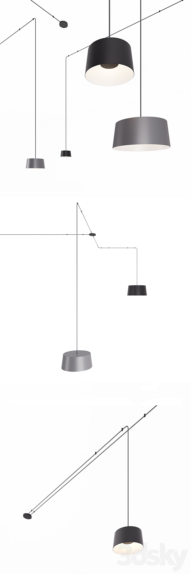 VIBIA TUBE modular pendant and ceiling system 3d