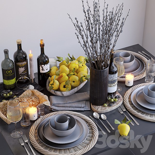 Table setting 30 3d