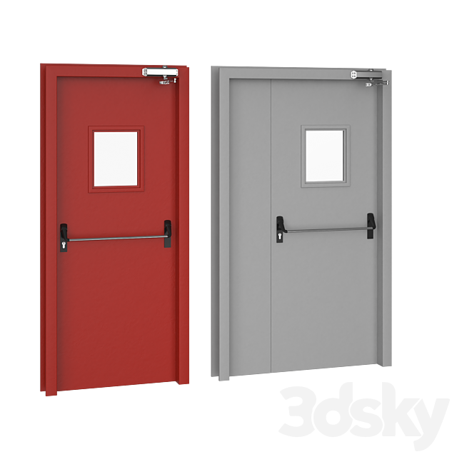 Fire door 3DS Max Model - thumbnail 2