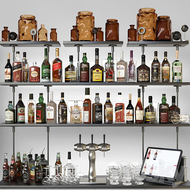 Bar counter with strong alcohol. Alcohol 12 3DSMax File - thumbnail 1