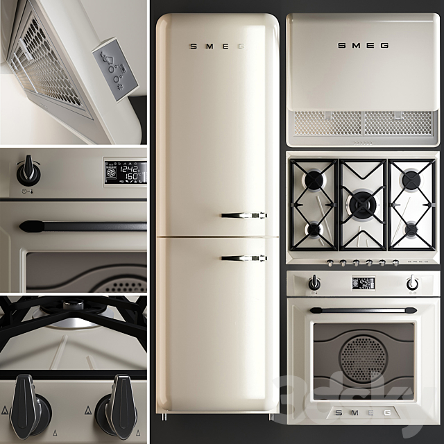Kitchen Appliances Smeg Retro 3DSMax File - thumbnail 1