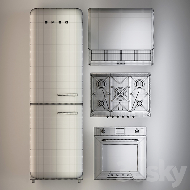 Kitchen Appliances Smeg Retro 3DSMax File - thumbnail 3
