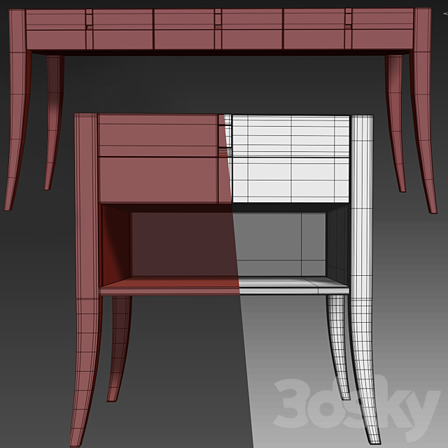 Chest _ console and dresser Jubilee. Selva. Nightstand dresser 3DSMax File - thumbnail 3