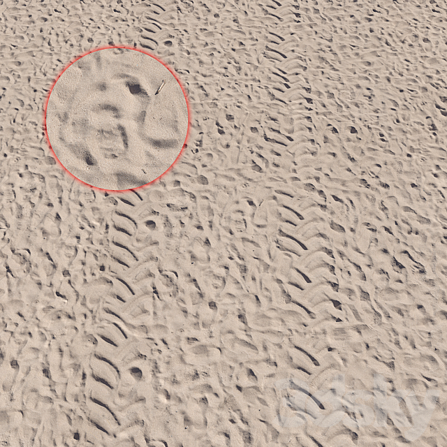 Sand beach_4 3d
