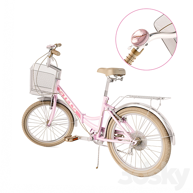 Pink folding bike Stels Pilot 3d