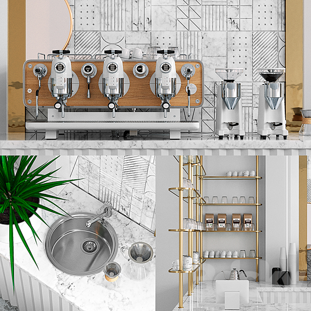 COFFEE SHOP 2 (vray GGX. corona PBR) 3d