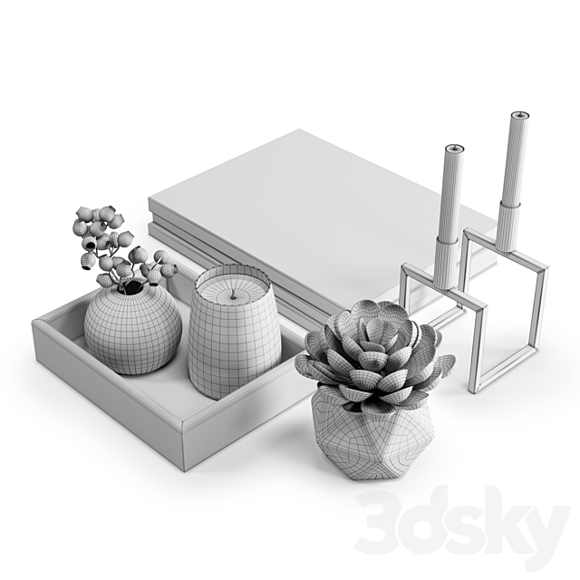Coffee Table Decor Set 1 3d