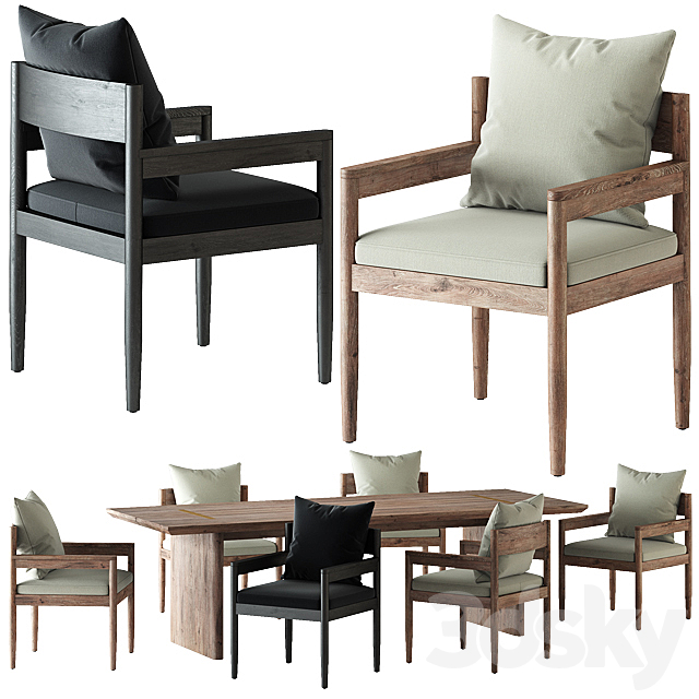 HARBOR _ ROZELLE DINING CHAIR AND TABLE 3DSMax File - thumbnail 1