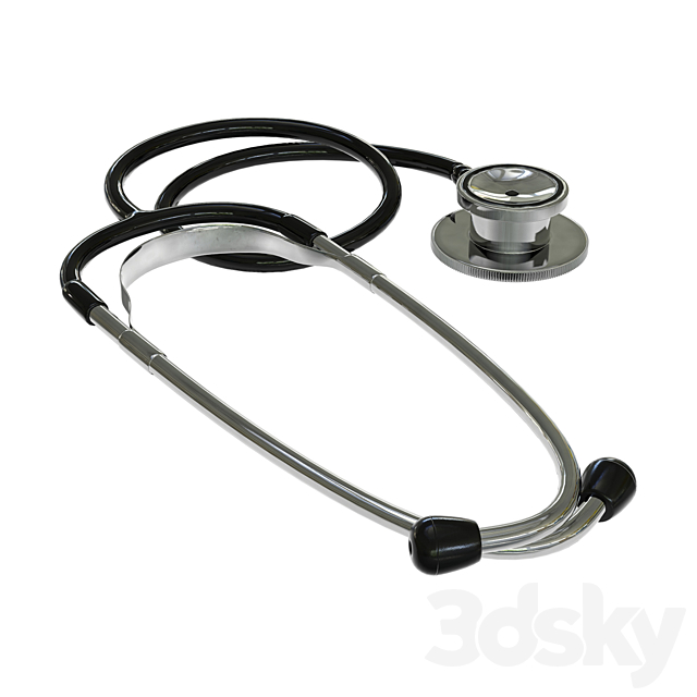 Phonendoscope stethoscope lies on a ground 3DSMax File - thumbnail 1