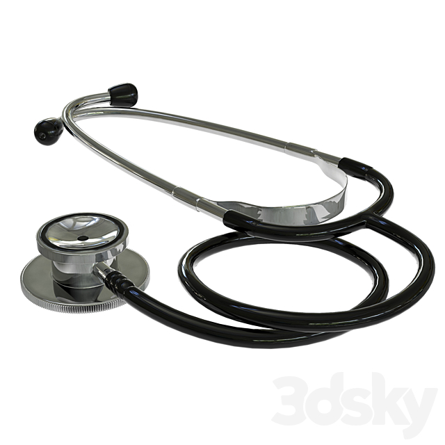 Phonendoscope stethoscope lies on a ground 3DSMax File - thumbnail 2