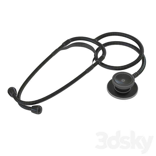 Phonendoscope stethoscope lies on a ground 3DSMax File - thumbnail 3