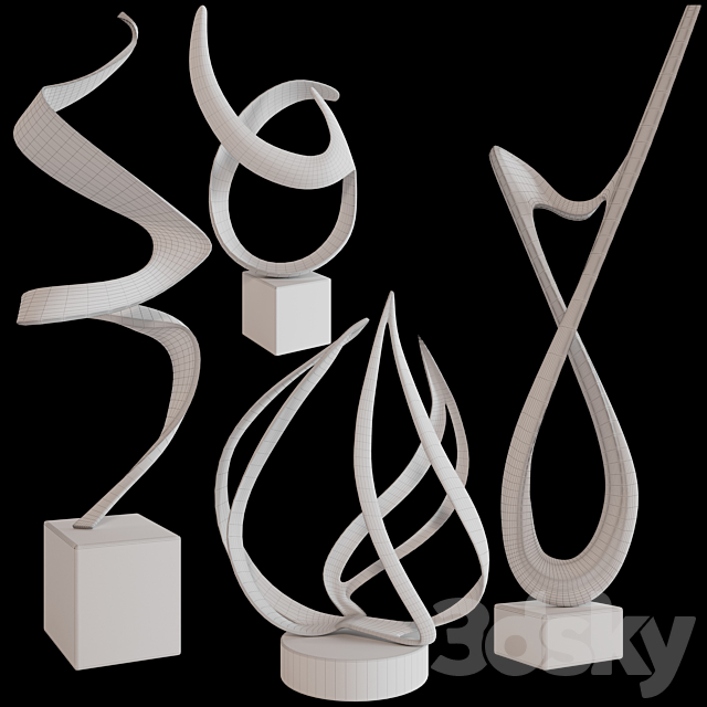 Sculptures decor set by Bob Bennett 03 3d