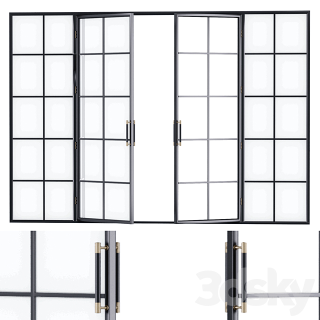 Steel door. Partition set 2 3d