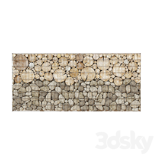 Wooden gabion 1 3d