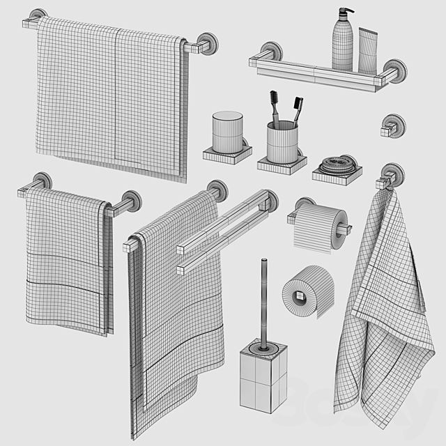 Keuco Edition 90 bathroom accessories 3DSMax File - thumbnail 3