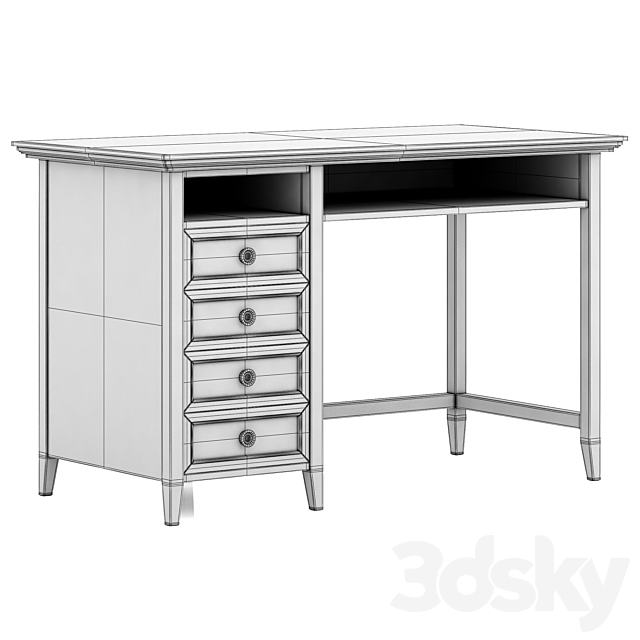 Dantone Home Junior Desk with Drawers 3DSMax File - thumbnail 3
