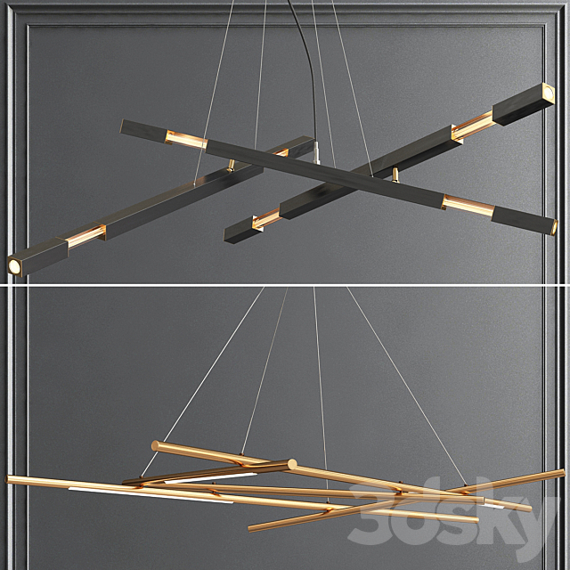 Collection of Minimalist Chandelier 3DSMax File - thumbnail 1