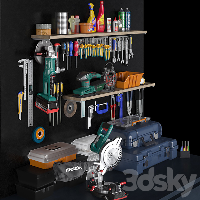 garage tools set 2 3d