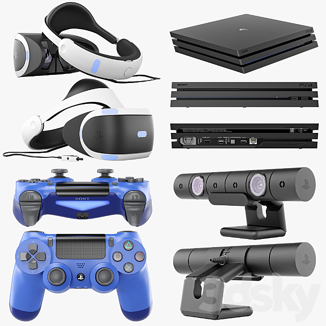 Sony PS4 pro vr 3DS Max Model - thumbnail 2