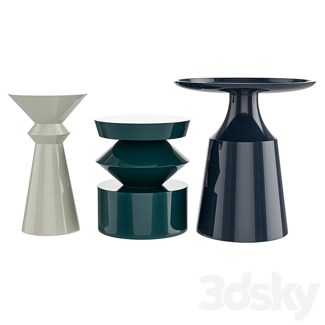 Contemporary Trio Side Table 3DSMax File - thumbnail 1