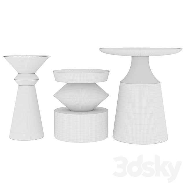 Contemporary Trio Side Table 3DSMax File - thumbnail 2