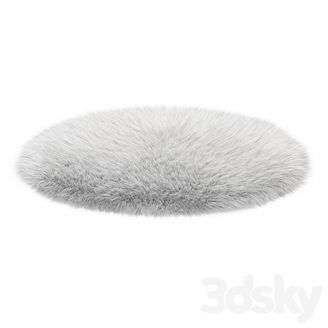 White round carpet fur 3d