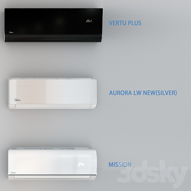 Air conditioners Midea - Mission. Vertu. Aurora 3d