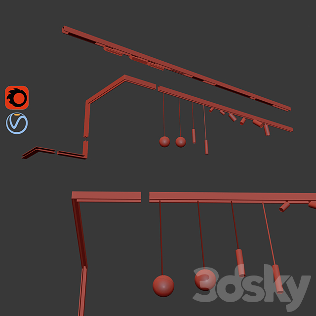 Ceiling Track Light Project 3d