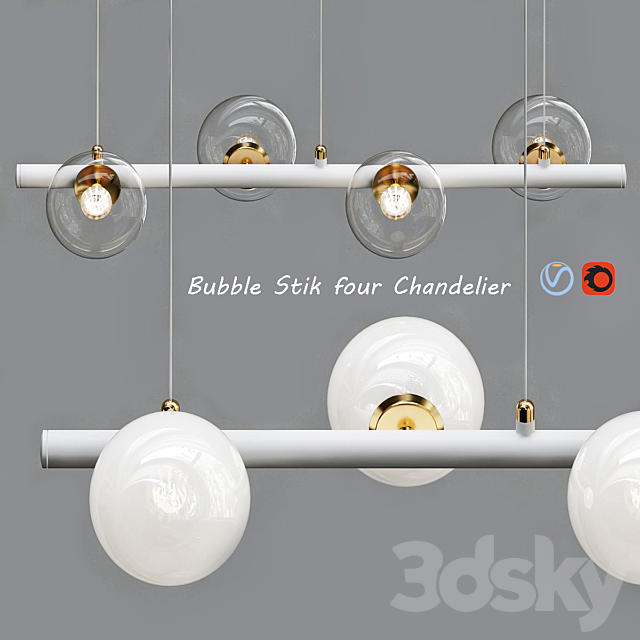 Bubble_Stik_four_Chandelier 3DSMax File - thumbnail 1