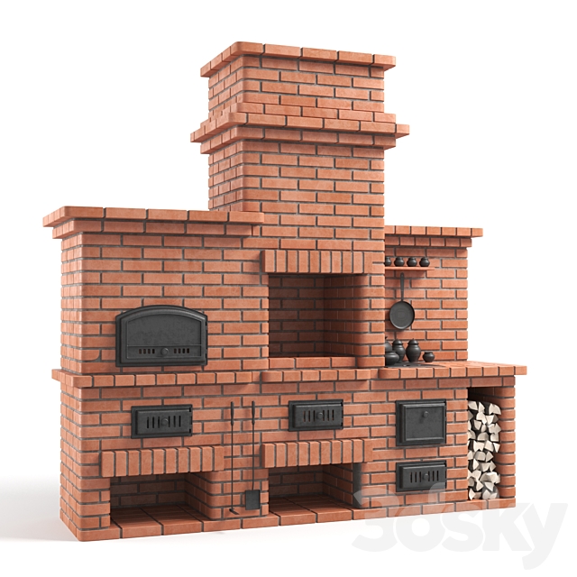 BBQ brick oven 3DSMax File - thumbnail 1