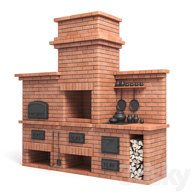 BBQ brick oven 3DSMax File - thumbnail 2