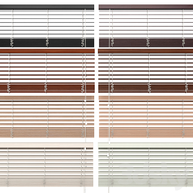 Wooden Blinds And Windows 3d