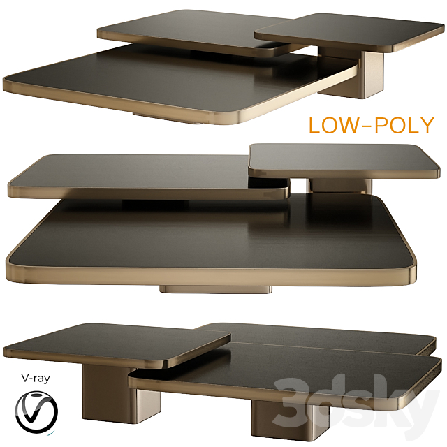 Bow Coffee Tables and Side Tables Classicon (low poly) 3DSMax File - thumbnail 1