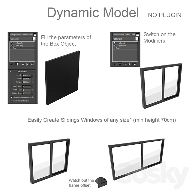 Dynamic Sliding Windows Set 01 3d