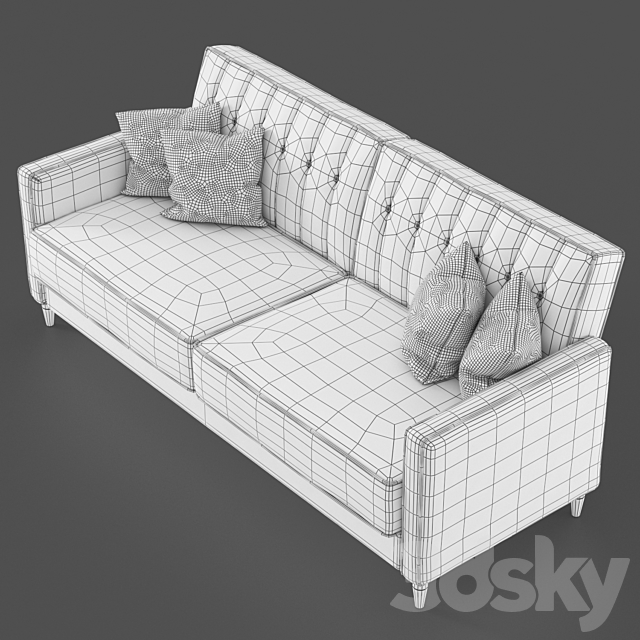 Black. velor sofa Nia Sleeper by Willa Arlo Interiors 3DSMax File - thumbnail 3