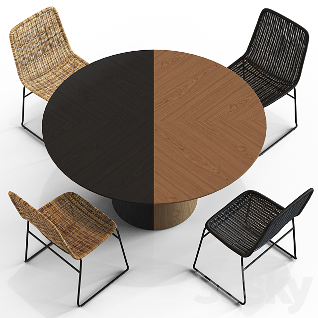 Globewest Olivia Chair and Classique Table 3d