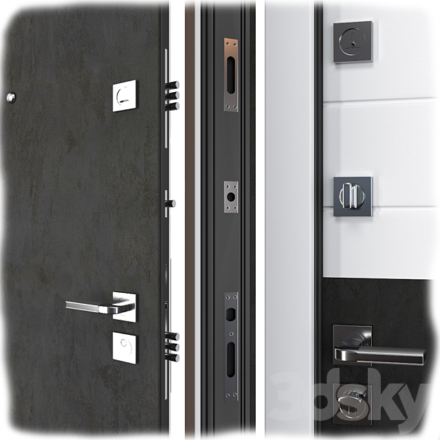 Entrance metal door Carbon (Your Frame) 3d