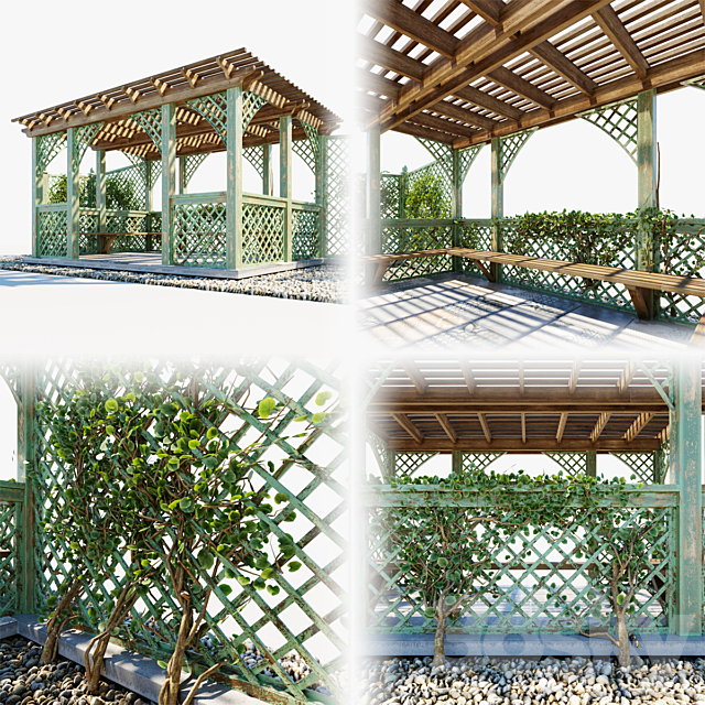 Wooden arbor 3d