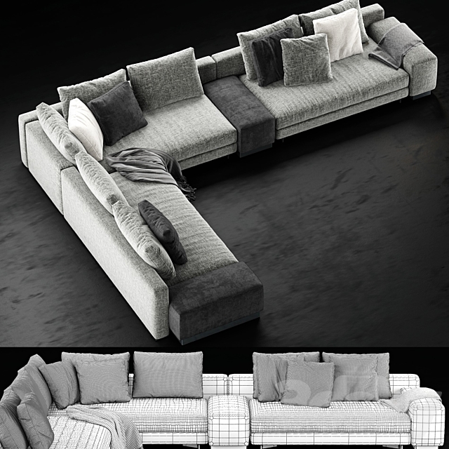 Minotti Daniels Sofa 2 3d