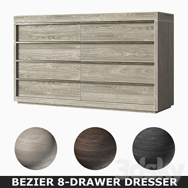 BEZIER 8-DRAWER DRESSER 3DSMax File - thumbnail 1