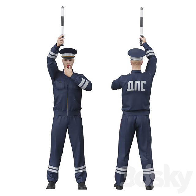 Policeman. Inspector 3DSMax File - thumbnail 2