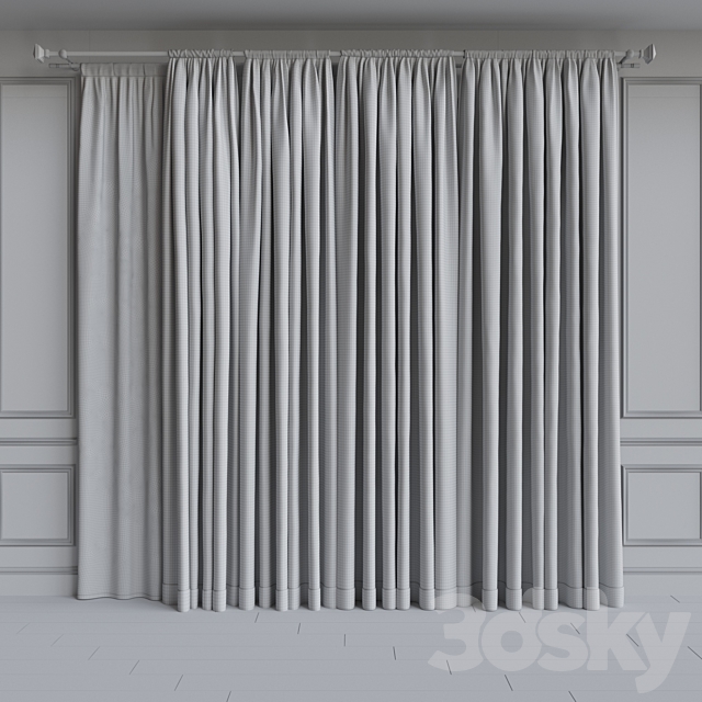 Set of curtains on the cornice 20. Gray range 3DSMax File - thumbnail 2
