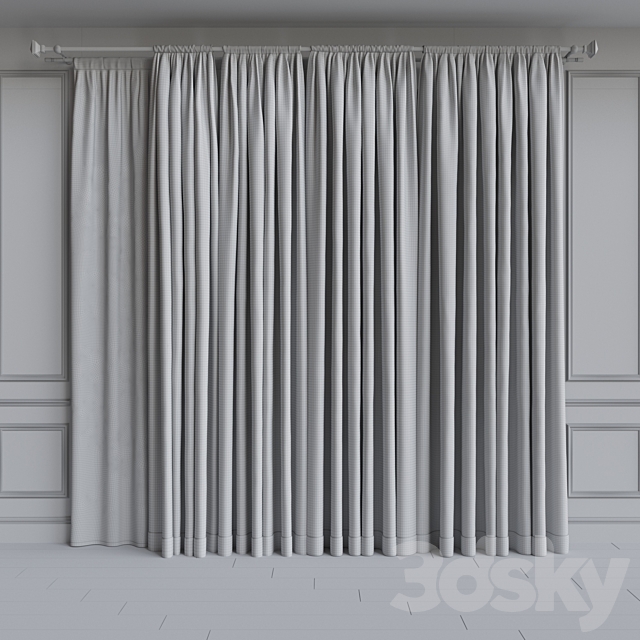 Set of curtains on the cornice 21. Beige gamut 3DSMax File - thumbnail 2