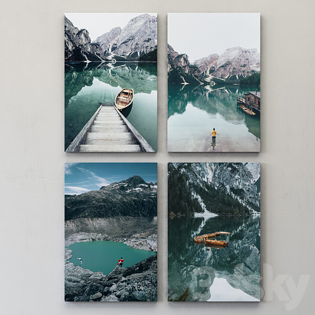 JUNIQE Water and mountains 3d