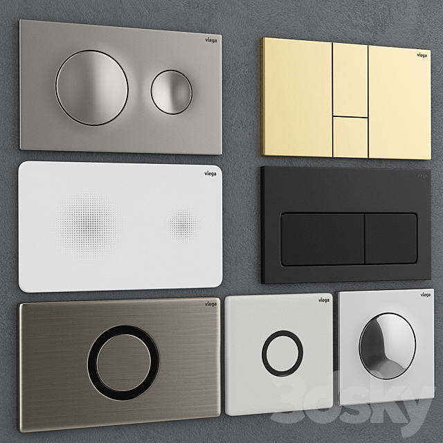Flush buttons for installing Viega 1 3d