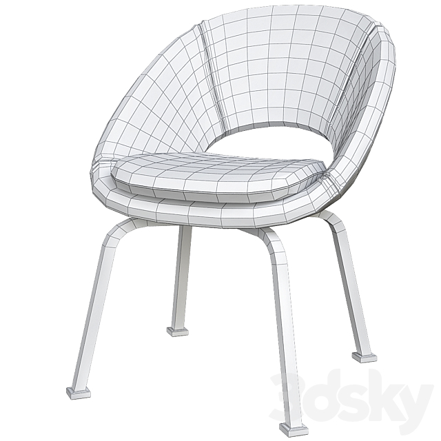 Orb Velvet Dining Chair Westelm 3DSMax File - thumbnail 2